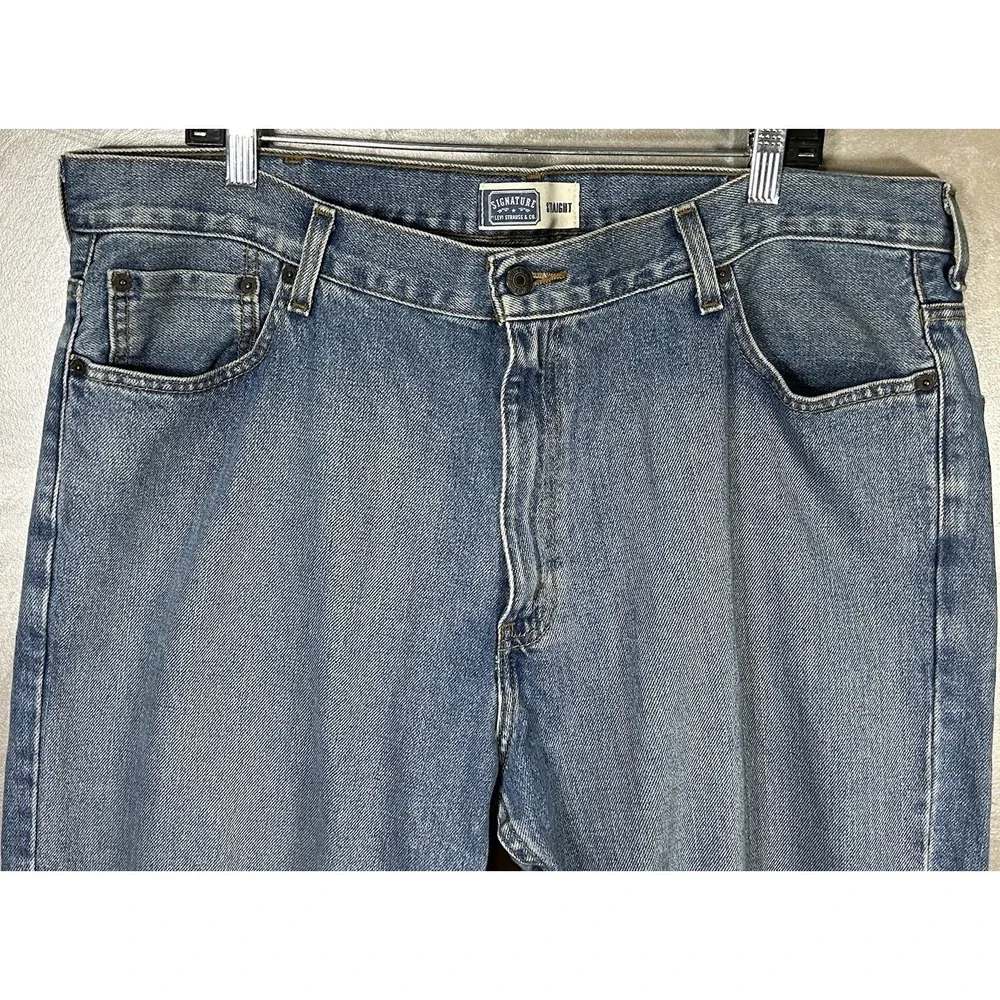 Levi‎ Strauss Signature Blue Jeans Mens Size 40x30 Straight Fit Work Wear